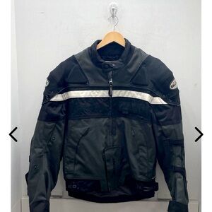 Women’s Biker Black and Gray Motorcycle Jacket